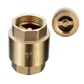 Brass 1" Female Check Valve, Spring-Loaded Quiet Check Valves Prevents Backflow, for most pumps, Well Pump, Sump Pump, Pipeline, Sewer (1 inch)