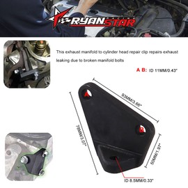 RYANSTAR RACING Exhaust Manifold Clamp Exhaust Manifold Repair Kit to Cylinder Head Leak Repair Clamp Replaces 11518860 917-107 Fits Front Right or Rear Left On 4.8L 5.3L 6.0L Engine