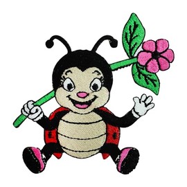 Kids Lady Bug Patch, Cute Lady Bug Patch mbroidered Iron on Sew on Patch Badge for Clothes etc. 8x8cm