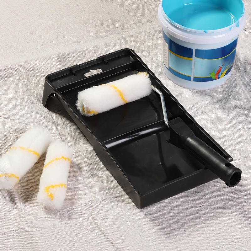 Bates- Paint Tray Set, 6 pcs, 4-Inch Paint Roller Kit,