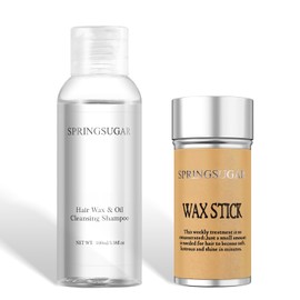 Hair Wax Stick & Clarifying Shampoo Set-Tame Flyaways, Control Edge, Slick Back hair Pomade Stick and Deep Cleans Styling Build Up-Suitable for Women Men and All Hair Types