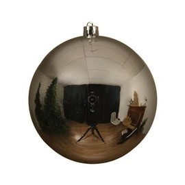 Decoris T Bauble XXL, Shiny Silver, Shatterproof - Christmas Bauble XXL, Plastic, Various Diameters - 200 mm