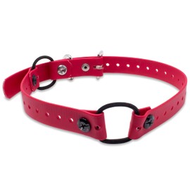 Educator Extra Small Dog Mini Double Bungee Dog Collar, Biothane, Waterproof, Odorproof, Metal Buckle and D Ring with Two Comfort Loops, Adjustable for Custom Fit, 3/4-Inch, Red