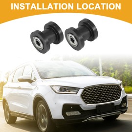 Partuto 2 Pcs Universal Chain Pulley Roller Slider - Rubber Metal Black