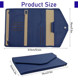Multi-Purpose Travel Wallet, RFID Blocking Travel Wallet Passport Holder, Document Organizer Passport Cover Case for Passport, Credit Card (Dark Blue)
