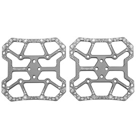1 Pair Bicycle Clipless Pedal Converter Self Locking Disc Pedals Platform Adapter for SPD Bike SystemTitanium Color