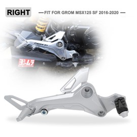 Mokuo Motorcycle Right Side Footpegs Pedal Footrest Assembly in Aluminum Alloy Compatible with Honda Grom Msx125 SF 2017-2020 Parts, Right Side
