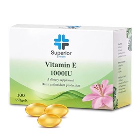 Vitamin E 1000 IU Capsules – 100 Softgels | 100 Days Supply | High Strength Natural D-Alpha Tocopherol | Halal & Kosher | Blister Pack |