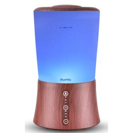 BlueHills Large 2000 ML XL Essential Oil Diffuser Aroma Humidifier 2 Liter Capacity for Big Living Room Home Baby Long Run XL Huge Coverage Area High Mist Timer Large Diffuser Dark Wood Grain 2L S3
