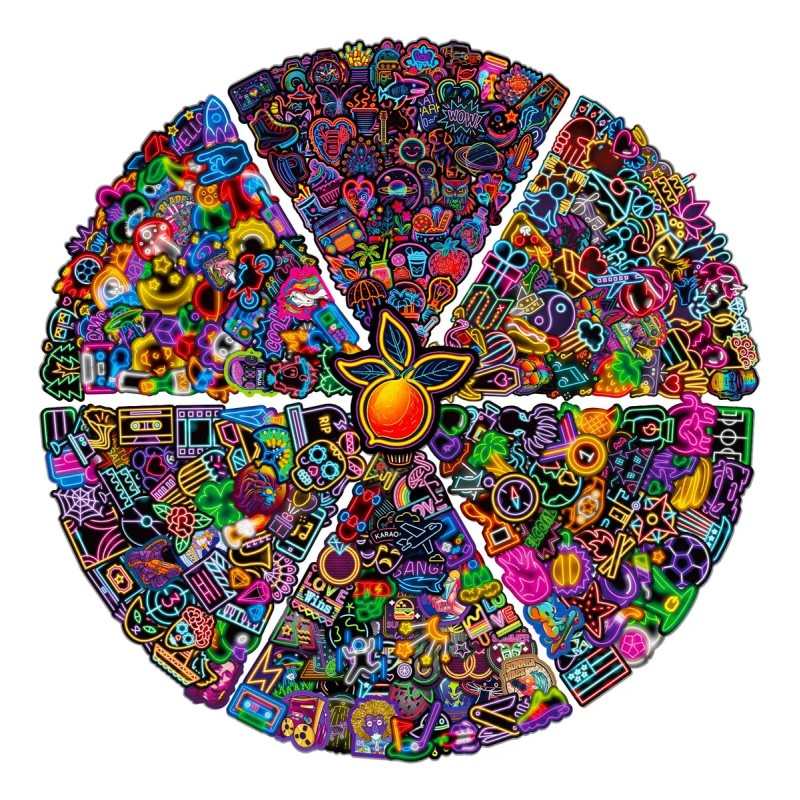 300 Hojas Neón Stickers Para Autos,pegatinas Motos,portátil