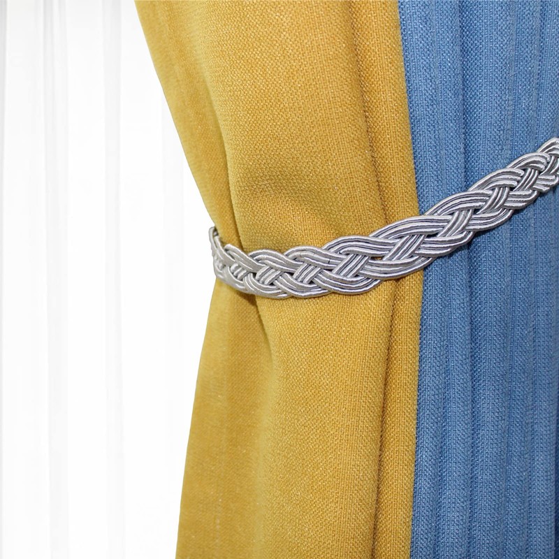 YankMooM 2 Pack Curtain Tiebacks Hand Knitting Curtains Tied Rope