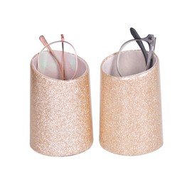 Baitaihem Eyeglasses Holder Stand Protective Glasses Holder For Desks Or Nightstands Pack of 2（Shining Gold）