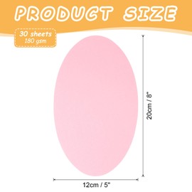 sourcing map 8 Inch Oval Card Stock, 30 Pcs Colored Cutouts Paper Thick Cardstock Coaster for DIY Craft Projects Classroom Bulletin Board Decor, Pink