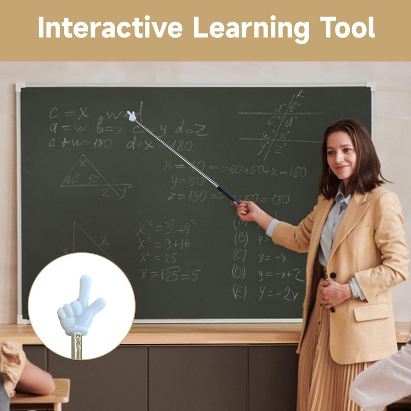 WPNCYK 6 Pack Retractable Teacher Pointer, Extendable Finger Pointer Stick