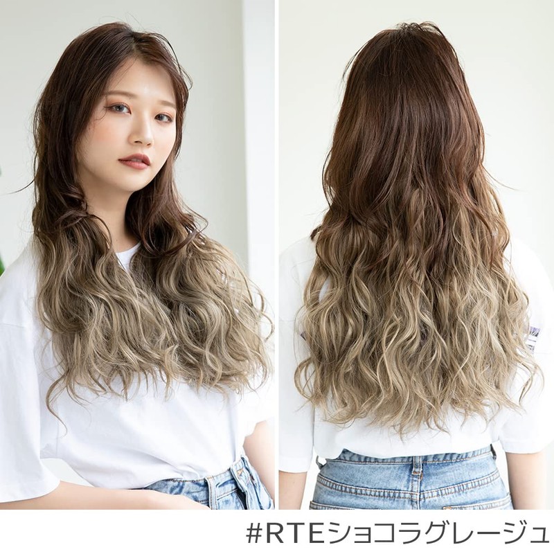 Bright Lara cy72-BK One-Touch Extension, Gradient Collar Extension, Neckline Wig,