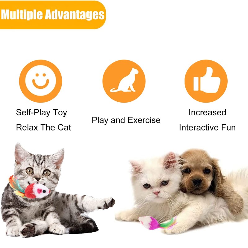 DFsucces Cat Catnip Mice Toys,17 Pcs Cat Mouse Toys,Soft Mouse