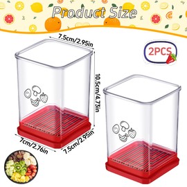 TZEKING 2 Stück Gemüseschneider,Obstschneider,Schnellschneider mit Druckplatte,Speed Obstschneider Edelstahl,Obstschneider mit Schutzkappe und Aufbewahrung,für Bananen Weiche Früchte Gemüse Küche