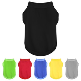 Upgrade Your Pup's Wardrobe: Sleek Solid-Colored Dog Shirt Tank Top, Perfect for Small to Medium Dogs, Offering Simple Style and Comfort Black S