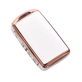 AULESSE TPU Remote Key Fob Cover Case for Ma-zda 3 6 CX-4 CX-5 CX-8 CX-9 CX-12 CX-30 Alexa Miata 4 Buttons Gold Edged Smart Key Fob Cover Case (White)