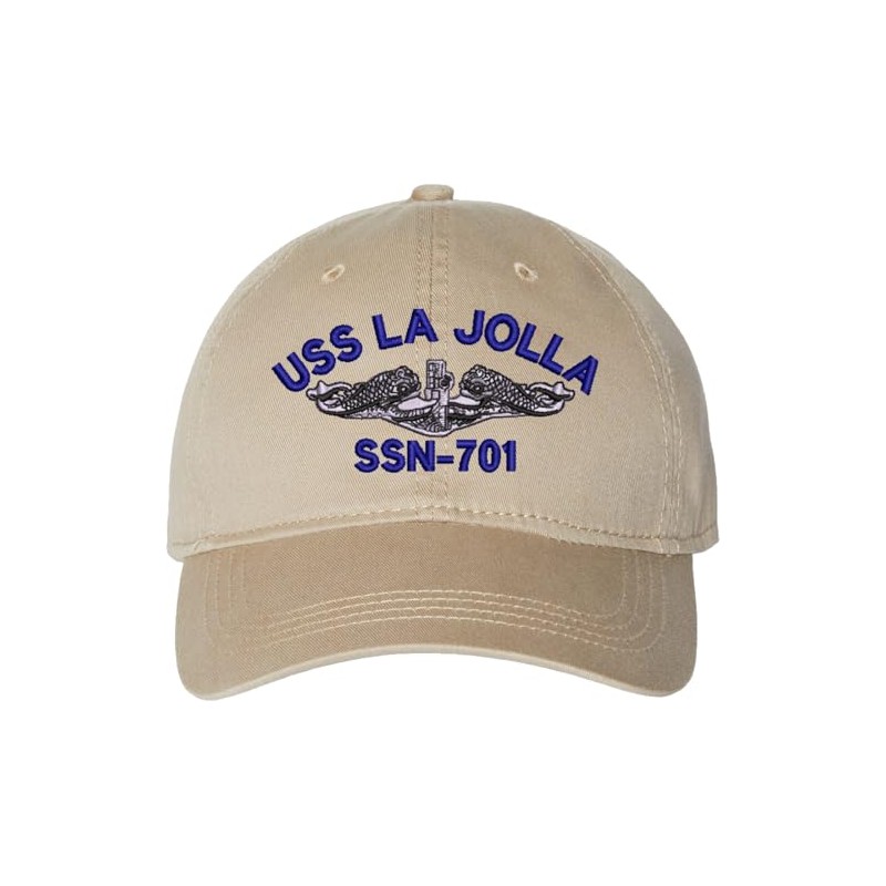 USS La Jolla SSN-701 with Silver Dolphins Unstructured Dad Cap