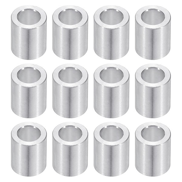 PATIKIL M6 Aluminum Spacers, 12pcs 1/4" x 3/8" Round Metal