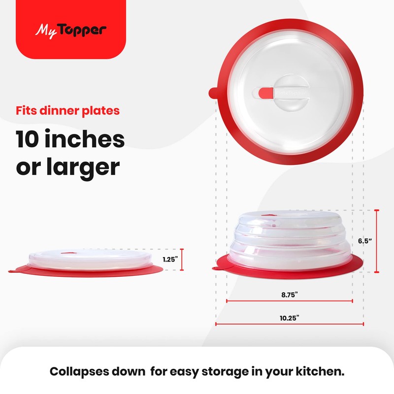 MyTopper Collapsible Microwave Food Plate Cover Lid – Microwave Splatter