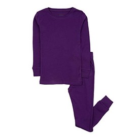 Leveret Boys Girls Kids Two Piece Cotton Pajamas Solid Dark Purple 2 Year