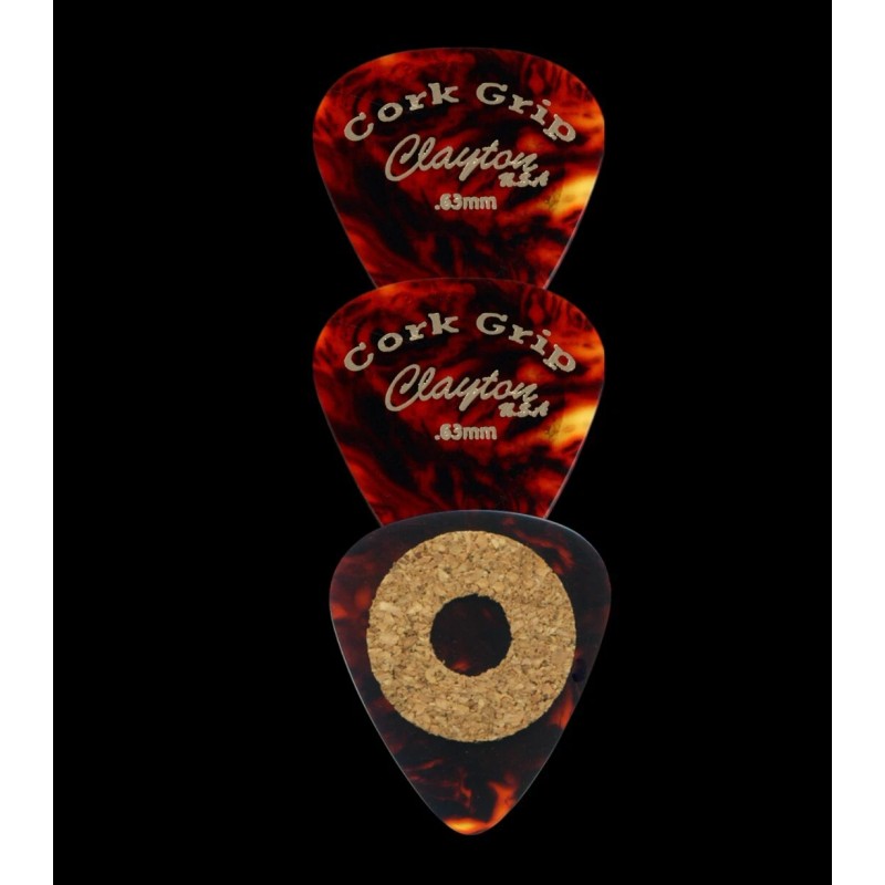 Clayton Cork Grip Standard Guitar Pick 3 Pack .63 mm
