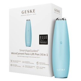 GESKE SmartAppGuided™ MicroCurrent Face-Lift Pen, 6 in 1, Skincare Tool with Microcurrent, Anti-Ageing Device, Face Tightening, Young Skin Without Wrinkles, Device for Face