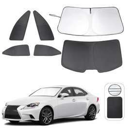 TINGLU Window Shades for Lexus is Sedan (NOT for Lexus RX, ES) 2014-2020 Accessories Car Side Full Windows Windshield Sun Shade Sun UV Rays & Privacy Protection for Camping 6PCS