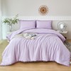 PERFEMET 5 Pcs Girls Lavender Comforter Sets Full Boho Pom