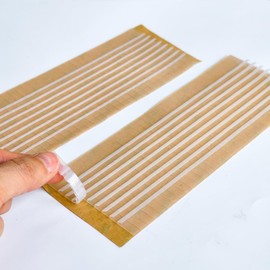 Snnshun 200 Pack Non-Slip Hanger Rubber Grips - Clear Strips, 2.76 X 0.24 in Adhesive Finned Grips for Wooden Hangers, YJFH-200-2