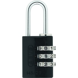 ABUS 145/20 C 20mm Body 3 Dial Resettable Combination Padlock, Black