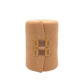 Bioelastische Kompressionsbandage, hohe Dehnbarkeit in Längsrichtung zur phlebologischen Anwendung, Baumwolle, hautfarben, mit Verschlüssen – professionelle medizinische Verwendung (10 x 7 m)