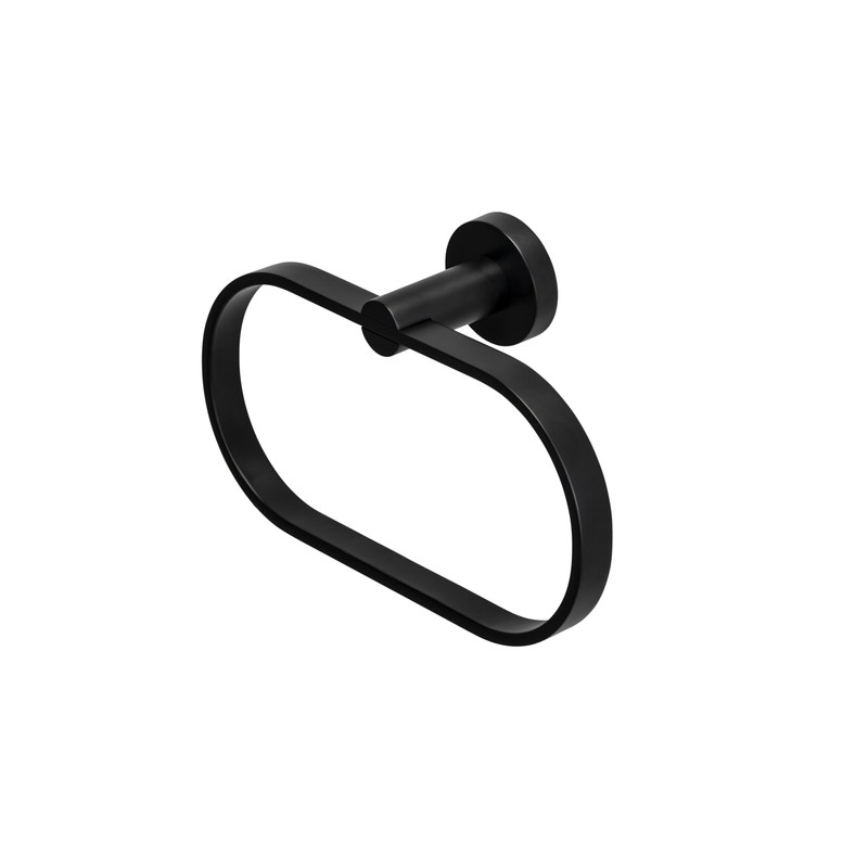 Croydex Metra Flexi-Fix Towel Ring, Matt Black
