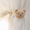 Bear Head Pattern Curtain Tiebacks for Nursery Milk Tea Bear