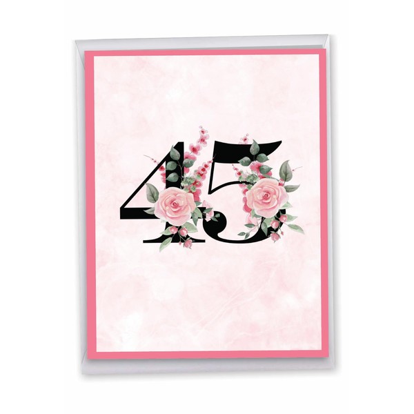 NobleWorks Oversize 45th Milestone Birthday Greeting Card 8.5 x 11