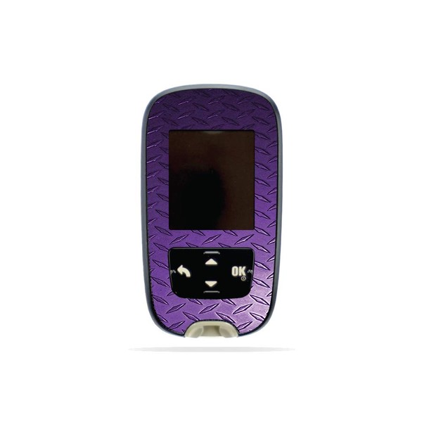 MightySkins Skin Compatible with Accu-Chek Guide - Purple Diamond Plate