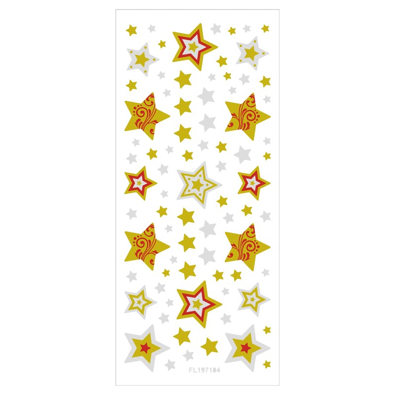 Bringmann 10 x 23 cm, 5 sheets Christmas Glitter Sticker