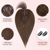 Hairro Human Hair Topper with Wispy Bangs, Clips on 360°