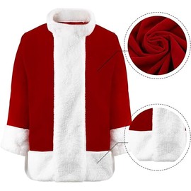 Semana Men's Christmas Green Santa Costume: 8-Piece Deluxe Furry Adult Suit, Funny Xmas Holiday Outfit with Mask