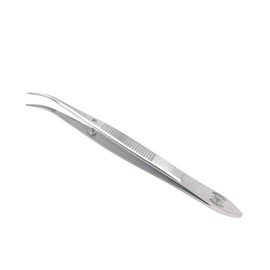 Scientific Labwares Stainless Steel General Purpose Lab Twezers Forceps with Curved Point Tips (4.5 in.)