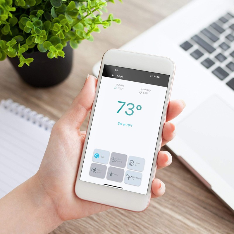 Momentum Meri Smart-Learning Thermostat | Intelligent Alerts, Safety Notifications, Humidity
