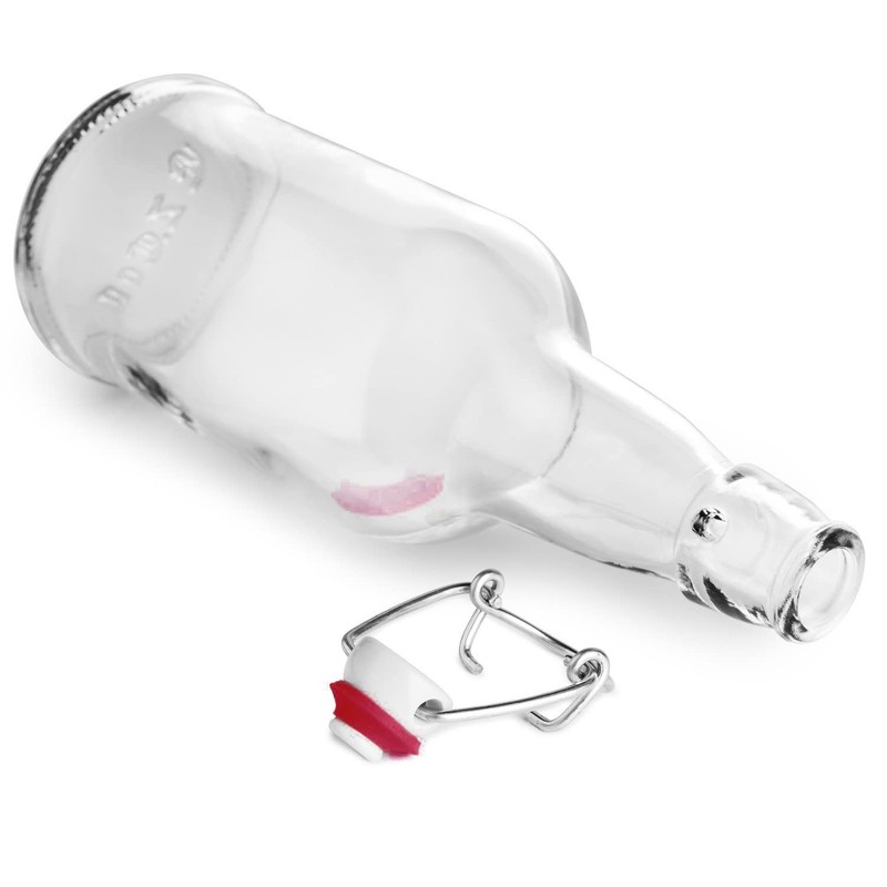 EZ Cap Bottles - 16 oz Clear Swing Top (Qty