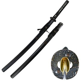 MAKOTO Handmade Sharp Katana Black Japanese Samurai Sword 40" (Warlord)