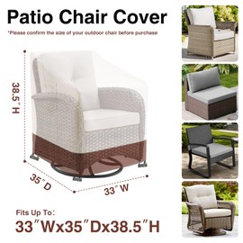 Heavy Duty Outdoor Chair Covers Waterproof-2 Pack Patio Chair Covers for Ourdoor Adirondack/Swivel/ Rocking Chairs-Patio Furniture Covers with Air Vents， 33" W x 35" D x 38.5" H