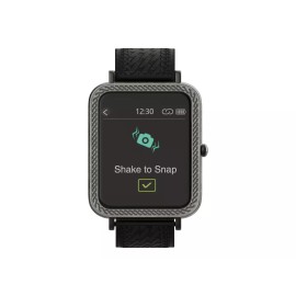 Wrangler Men's WRZ12-111BW Smart Watch Silver Tone w/ Black Basket Weave Strap