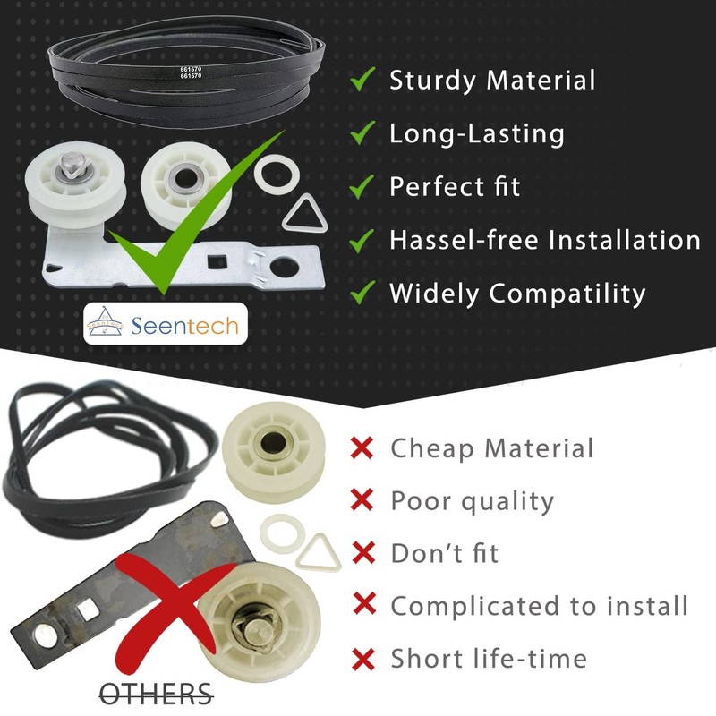 Seentech 279640 & W10837240 & 661570 Dryer Idler Pulley Kit