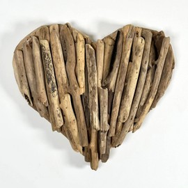 Driftwood Wall Heart Sculpture 30cm x 25cm Hanging Natural Rustic Home Decor Plaque
