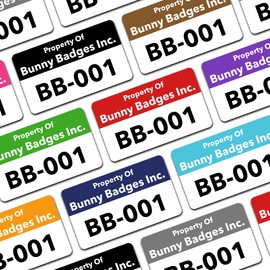 Custom Asset Tags - Asset Labels with Sequential Numbers - 1.2” x 0.7” (100-5000 Labels)